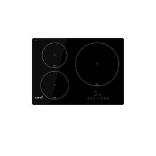 « 3 cooking areas:
Right: 1 area with Booster function of ø280mm of 2,3kw (máx. 3