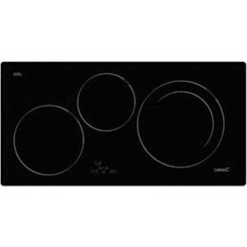 « 3 cooking areas:
Right: 1 area with Booster function of ø270mm of 2.3kW (max. 3