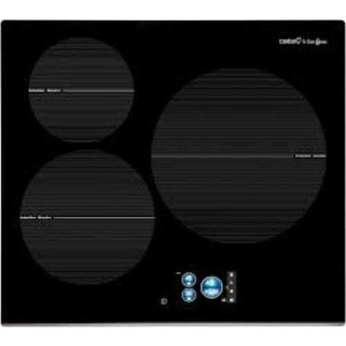 « 3 cooking areas:
Right: 1 area with Booster function of Ø300mm of 2.3kW (max. 3