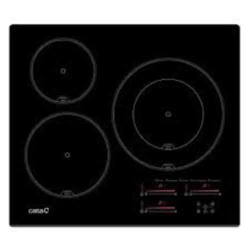 « 3 cooking areas:
Front Leftt: 1 area with Booster function of Ø210mm of 2.3kW (