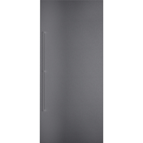 Façade de porte en inox brossé foncé, avec poignée inox.  Pour RVC et RVF, niche