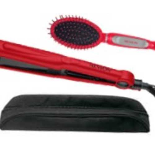 ULTRA STRAIGHT & SLEEK SET LISSEUR + BROSSE + POCHETTE DE VOYAGE Revêtement céra