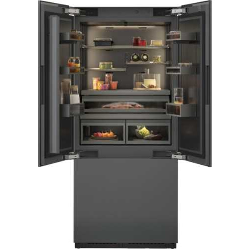 Intérieur inox brossé foncé, design raffiné avec des éléments en aluminium massi