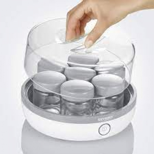 Yaourtière, blanc/gris, 13 W, ronde, 7 pots + 7 pots supplémentaires