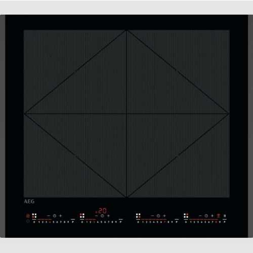 Table:Induction – Largeur (mm):590 – 4 foyers – Zone Modulable Centre (L x l):48