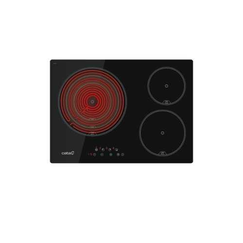 “3 High Light cooking areas:
Front Right: 1 area of ø185mm of 1.8kW
Rear Right:
