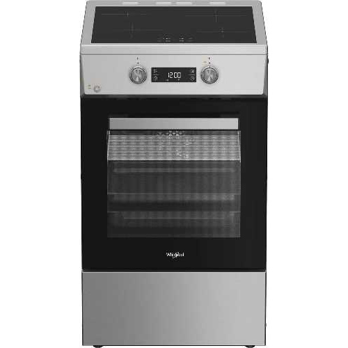 Cuisinière 50 cm, inox, table induction, 4 zones, four MF8 chaleur pulsée, touch